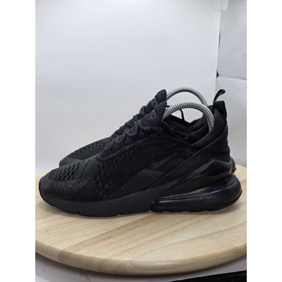 Nike Air Max 270 (GS)  Triple Black Running Womens Size Sz 7.5 BQ5776 001 GS 6Y - Picture 1 of 9